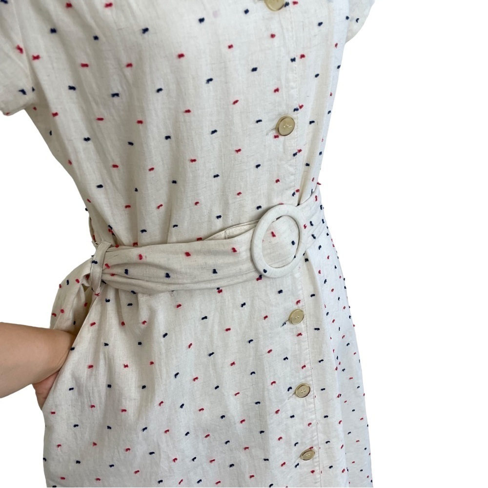 Archerie NYC Midi Short Sleeve Button Down Belted Dress 10 - Picture 5 of 12